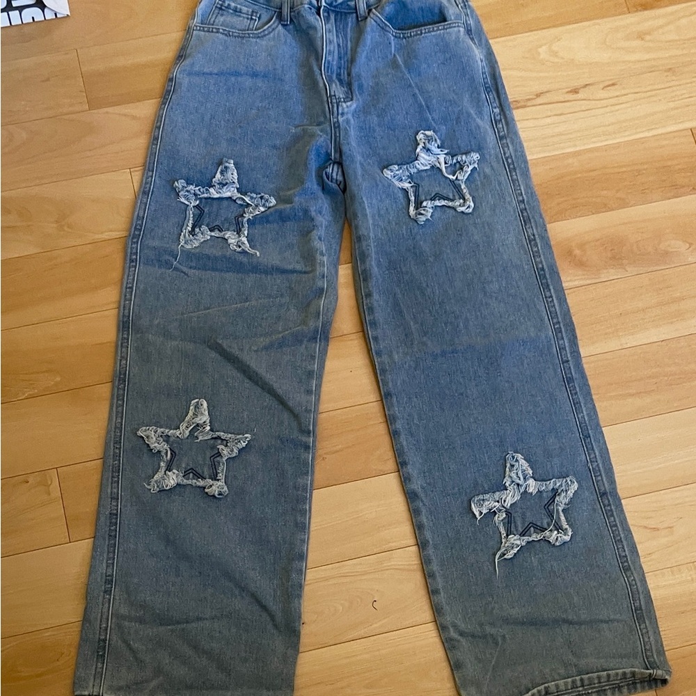 Star Patch Blue Jeans - image 1